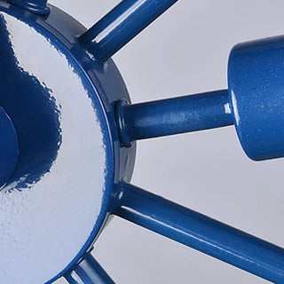 ZOWALA - Industrial Wheel Red Semi-Flush Mount Light 6-Light Image - 9