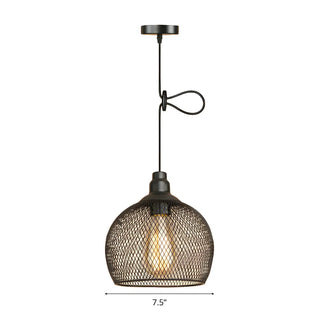 Industrial Wire Mesh Metal Dome Dining Room Pendant Light Zawala Image - 10
