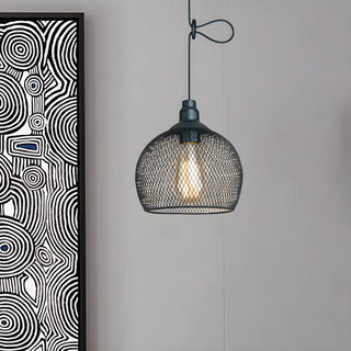 Industrial Wire Mesh Metal Dome Dining Room Pendant Light Zawala Image - 19