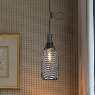 Industrial Wire Mesh Metal Dome Dining Room Pendant Light Zawala Image - 2