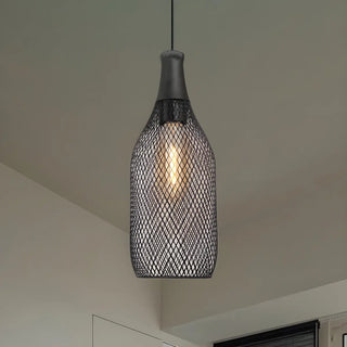 Industrial Wire Mesh Metal Dome Dining Room Pendant Light Zawala Image - 5