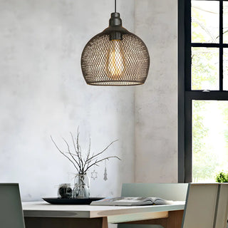 Industrial Wire Mesh Metal Dome Dining Room Pendant Light Zawala Image - 6