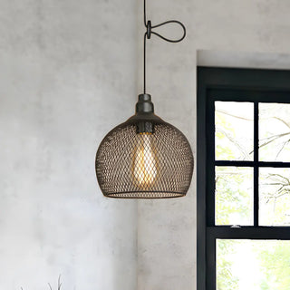 Industrial Wire Mesh Metal Dome Dining Room Pendant Light Zawala Image - 8