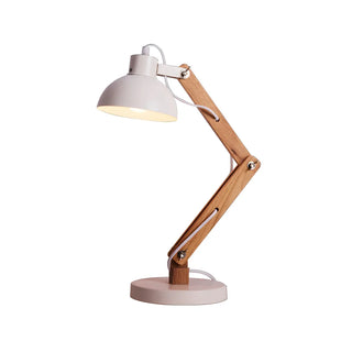 Unique Wood Base Adjustable Black Bowl Shade Desk Lamp Zawala Image - 8