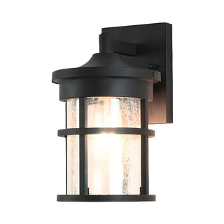 Industrial Cylinder Crackle Glass Outdoor Wall Sconce Zawala Image - 4