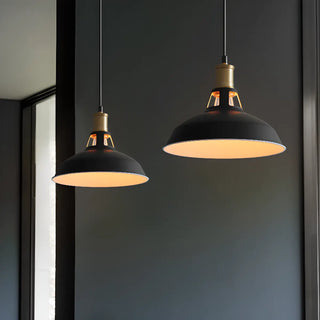 Industrial Brass Metal Round Vaulted Pendant Light Zawala Image - 1