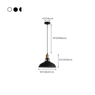 Industrial Brass Metal Round Vaulted Pendant Light Zawala #size