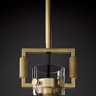 ZOWALA - Industrial Clear Glass Dome Brass Pendant Light Image - 18