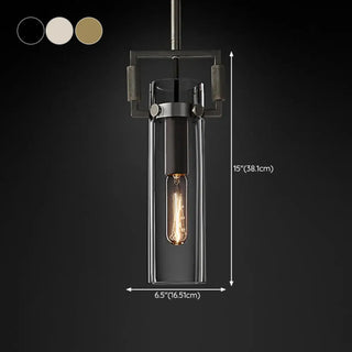 ZOWALA - Industrial Clear Glass Dome Brass Pendant Light Image - 23