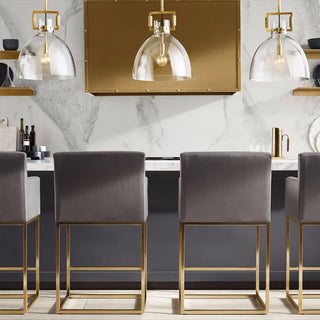 ZOWALA - Industrial Clear Glass Dome Brass Pendant Light Image - 3