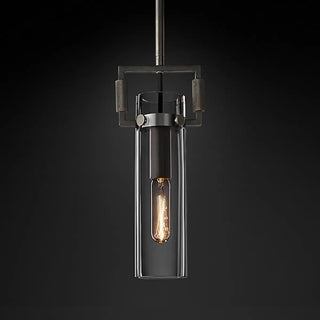 ZOWALA - Industrial Clear Glass Dome Brass Pendant Light Image - 6