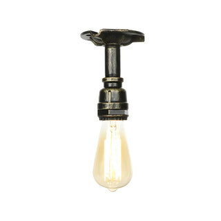 ZOWALA - Industrial Bronze Pipe Semi-Flush Mount Light Image - 10