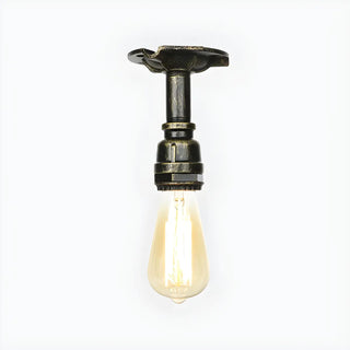 ZOWALA - Industrial Bronze Pipe Semi-Flush Mount Light Image - 11