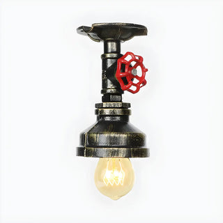 ZOWALA - Industrial Bronze Pipe Semi-Flush Mount Light Image - 15