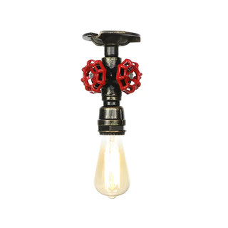 ZOWALA - Industrial Bronze Pipe Semi-Flush Mount Light Image - 17