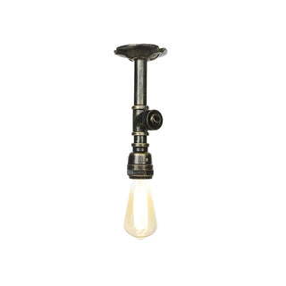 ZOWALA - Industrial Bronze Pipe Semi-Flush Mount Light Image - 5