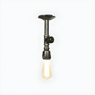 ZOWALA - Industrial Bronze Pipe Semi-Flush Mount Light Image - 7