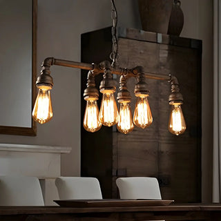 ZOWALA - Industrial Bronze Suspension Bulb Chandelier Image - 1