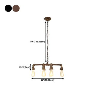 ZOWALA - Industrial Bronze Suspension Bulb Chandelier #size