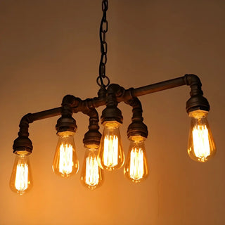 ZOWALA - Industrial Bronze Suspension Bulb Chandelier Image - 2