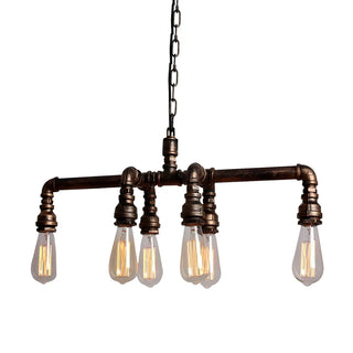 ZOWALA - Industrial Bronze Suspension Bulb Chandelier Image - 4
