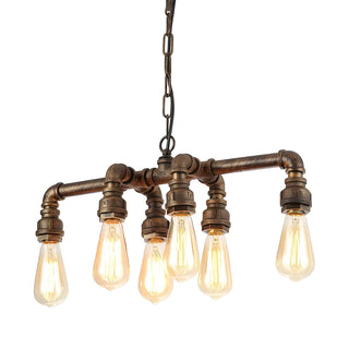 ZOWALA - Industrial Bronze Suspension Bulb Chandelier Image - 5