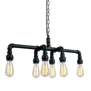 ZOWALA - Industrial Bronze Suspension Bulb Chandelier Image - 6