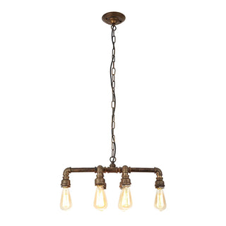 ZOWALA - Industrial Bronze Suspension Bulb Chandelier Image - 7