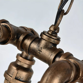 ZOWALA - Industrial Bronze Suspension Bulb Chandelier Image - 8