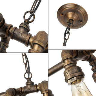 ZOWALA - Industrial Bronze Suspension Bulb Chandelier Image - 9