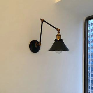 ZOWALA - Industrial Swing Arm Cone Adjustable Chrome Wall Sconce Image - 1