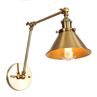 ZOWALA - Industrial Swing Arm Cone Adjustable Chrome Wall Sconce Image - 11