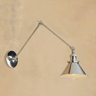 ZOWALA - Industrial Swing Arm Cone Adjustable Chrome Wall Sconce Image - 13