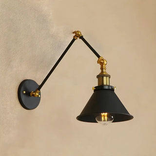 ZOWALA - Industrial Swing Arm Cone Adjustable Chrome Wall Sconce Image - 16