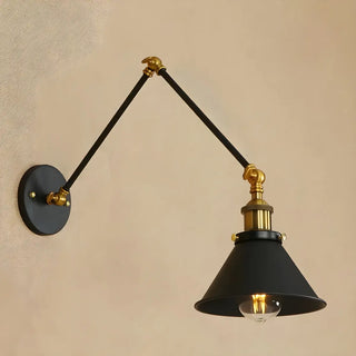 ZOWALA - Industrial Swing Arm Cone Adjustable Chrome Wall Sconce Image - 18
