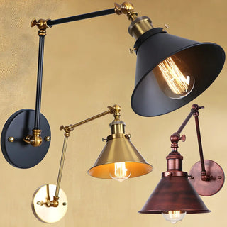 ZOWALA - Industrial Swing Arm Cone Adjustable Chrome Wall Sconce Image - 5
