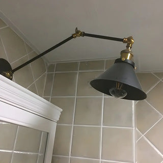 ZOWALA - Industrial Swing Arm Cone Adjustable Chrome Wall Sconce Image - 8