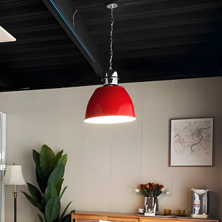 ZOWALA - Industrial Red Metal Dome Restaurant Pendant Light Image - 1
