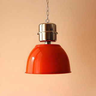ZOWALA - Industrial Red Metal Dome Restaurant Pendant Light Image - 12