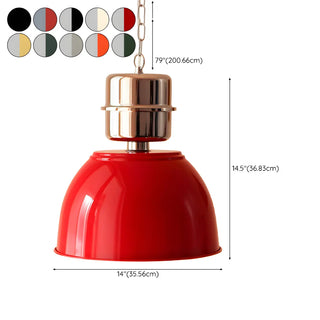 ZOWALA - Industrial Red Metal Dome Restaurant Pendant Light #size