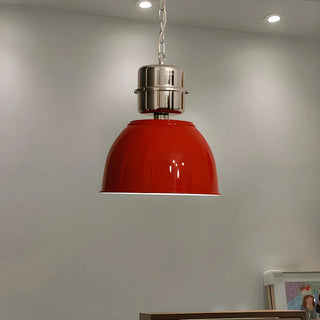 ZOWALA - Industrial Red Metal Dome Restaurant Pendant Light Image - 8