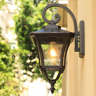 Industrial Black Metal Exterior Wall Lantern Light Zawala Image - 1