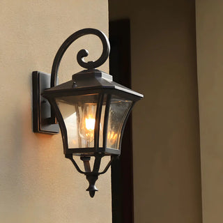 Industrial Black Metal Exterior Wall Lantern Light Zawala Image - 2