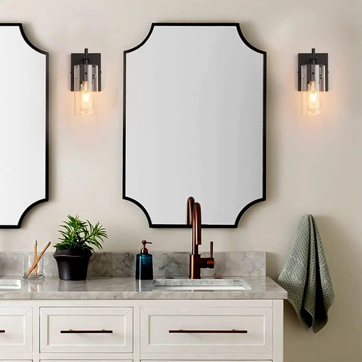 glass bathroom vanity light
