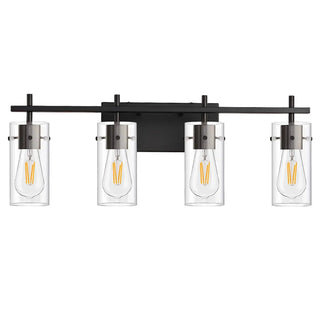 2-Light Industrial Cylinder Glass Black Vanity Lights Zawala Image - 10