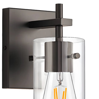 2-Light Industrial Cylinder Glass Black Vanity Lights Zawala Image - 11