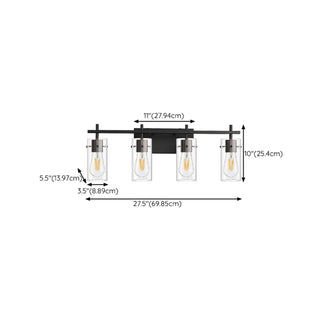 2-Light Industrial Cylinder Glass Black Vanity Lights Zawala Image - 15