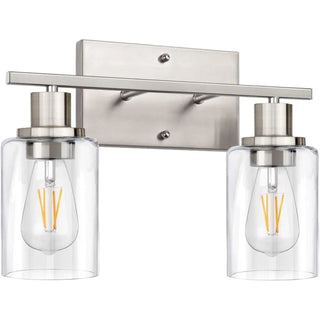ZOWALA - Industrial Clear Glass Black Cylinder Vanity Light Image - 10