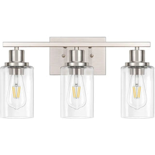 ZOWALA - Industrial Clear Glass Black Cylinder Vanity Light Image - 11