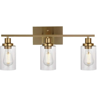 ZOWALA - Industrial Clear Glass Black Cylinder Vanity Light Image - 12